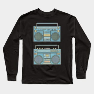 Blue Classic Boombox Long Sleeve T-Shirt